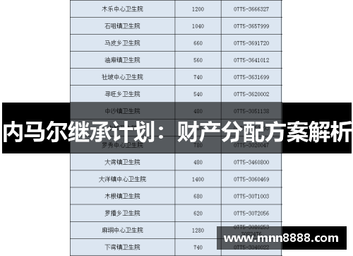 内马尔继承计划:财产分配方案解析
